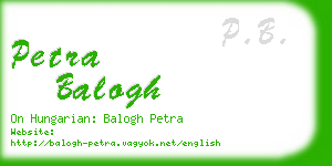 petra balogh business card